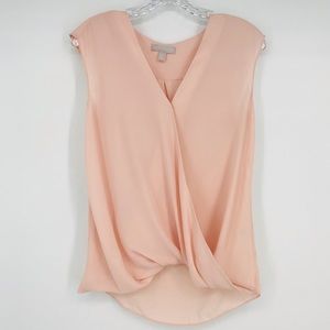 CHELSEA 28 Pink Draped Sleeveless Blouse